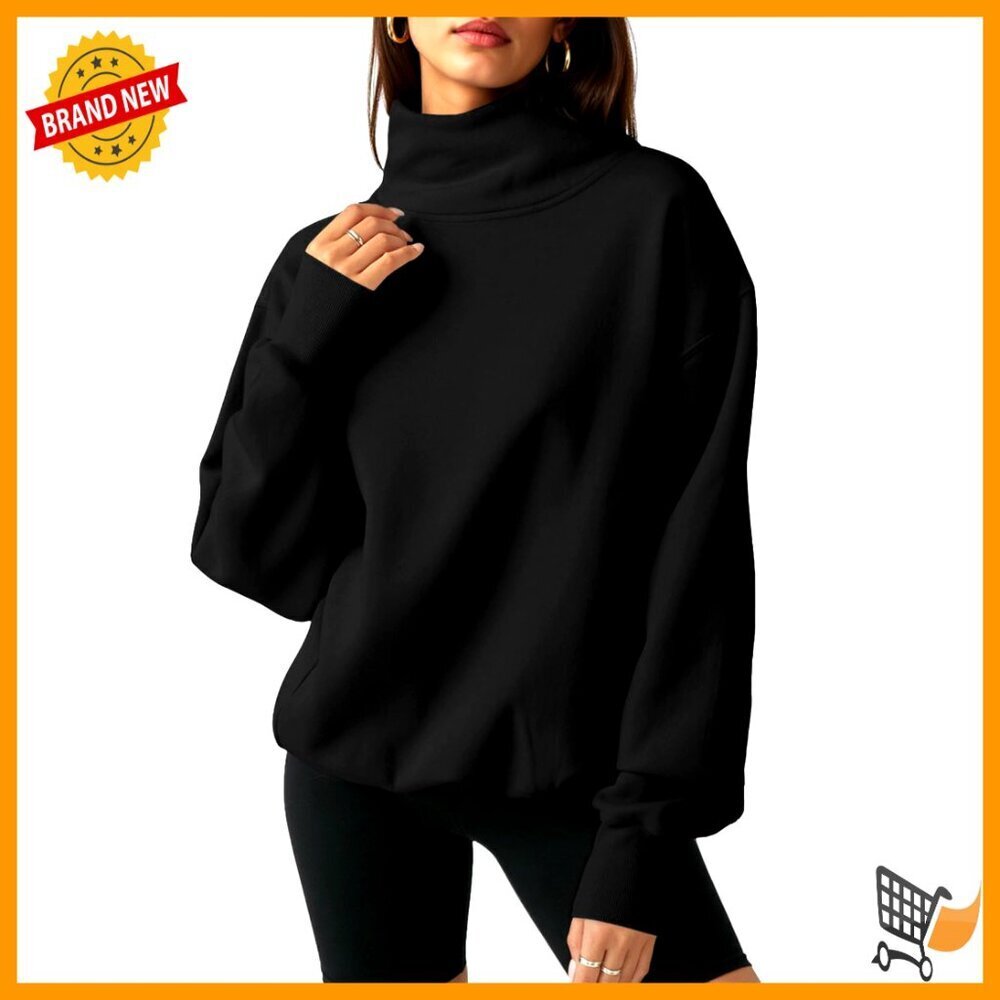 Oversized Turtleneck Sweatshirt Pullover Casual Long Sleeve Top Y2K Chic